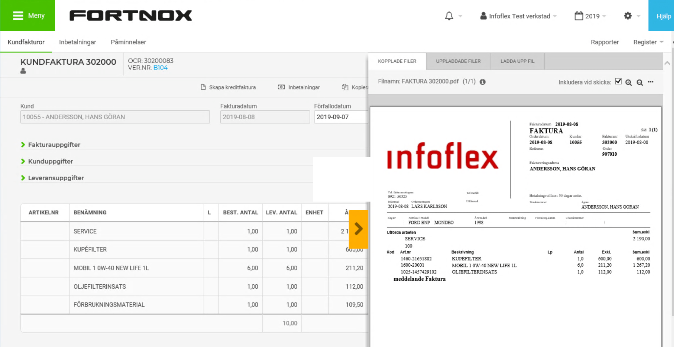 Fortnox IF exempel